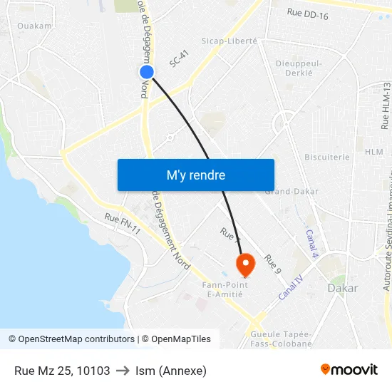 Rue Mz 25, 10103 to Ism (Annexe) map
