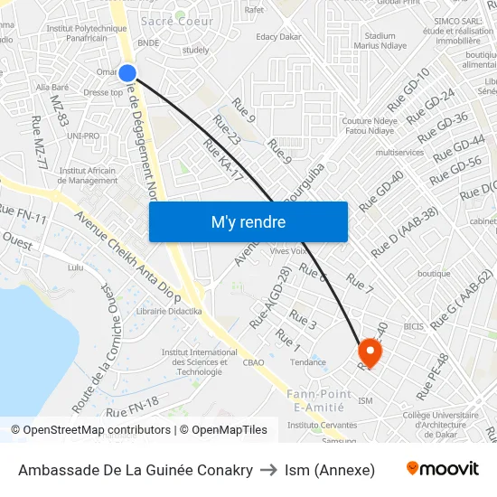 Ambassade De La Guinée Conakry to Ism (Annexe) map