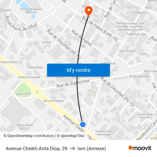 Avenue Cheikh Anta Diop, 39 to Ism (Annexe) map