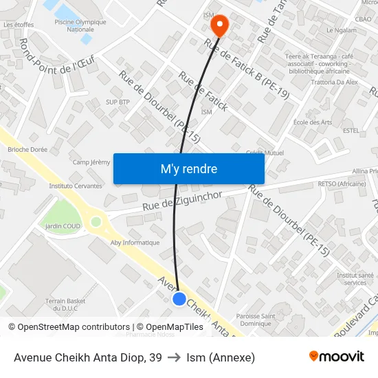 Avenue Cheikh Anta Diop, 39 to Ism (Annexe) map