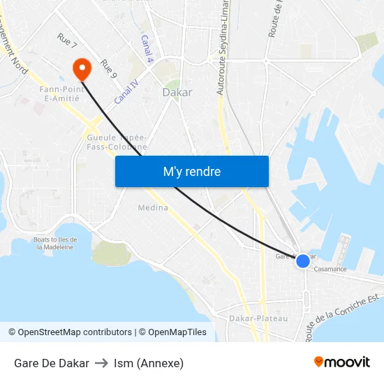 Gare De Dakar to Ism (Annexe) map