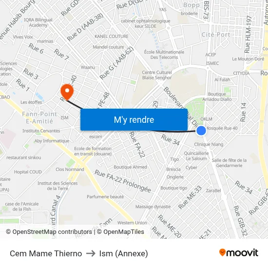 Cem Mame Thierno to Ism (Annexe) map