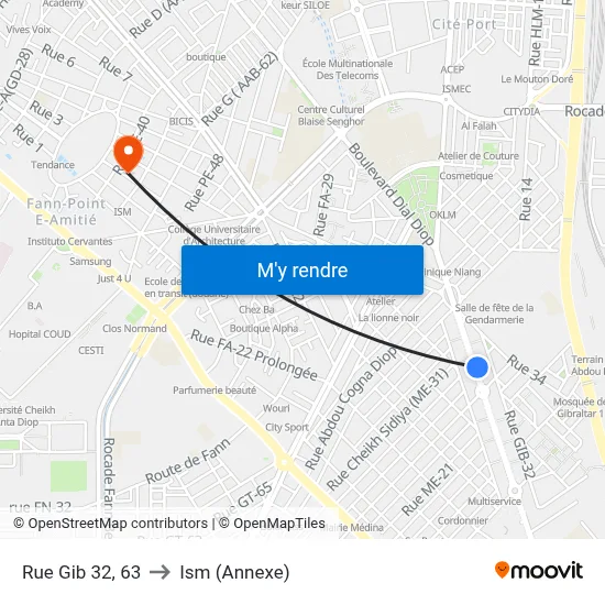 Rue Gib 32, 63 to Ism (Annexe) map