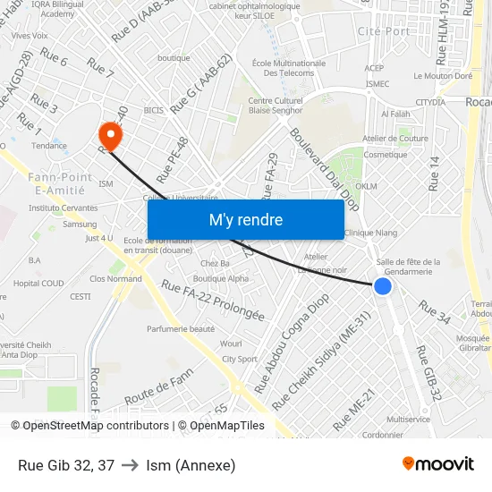 Rue Gib 32, 37 to Ism (Annexe) map