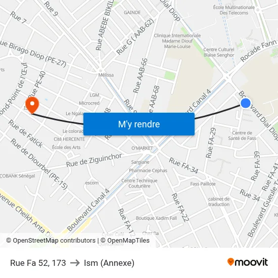 Rue Fa 52, 173 to Ism (Annexe) map