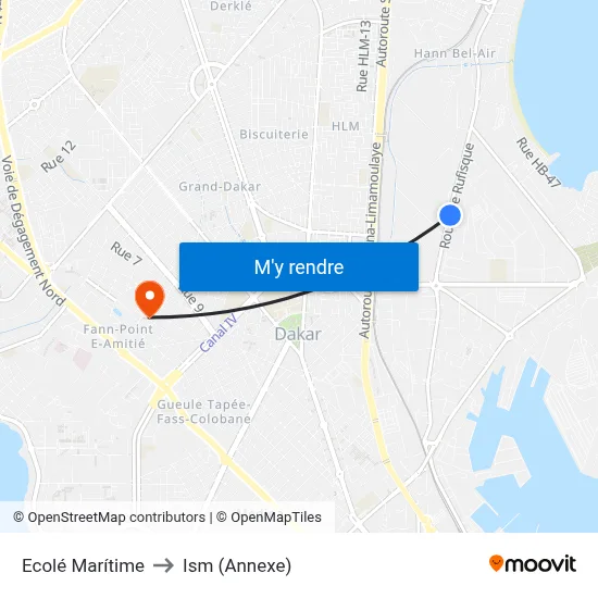 Ecolé Marítime to Ism (Annexe) map