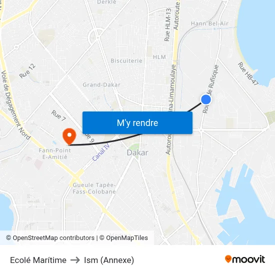 Ecolé Marítime to Ism (Annexe) map