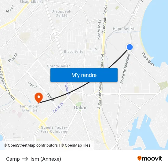 Camp to Ism (Annexe) map