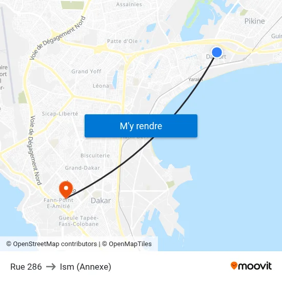 Rue 286 to Ism (Annexe) map