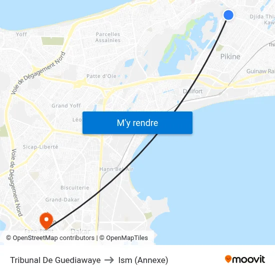 Tribunal De Guediawaye to Ism (Annexe) map