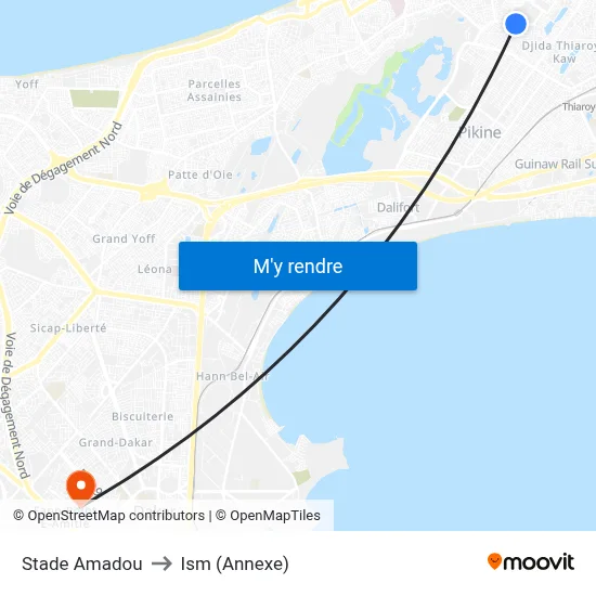 Stade Amadou to Ism (Annexe) map