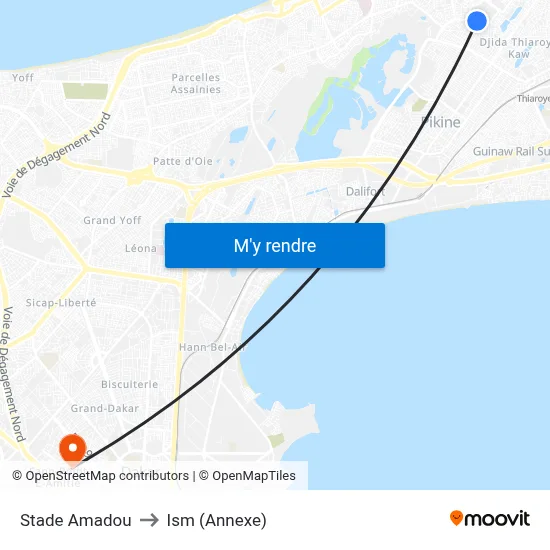 Stade Amadou to Ism (Annexe) map