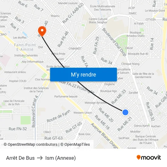 Arrêt De Bus to Ism (Annexe) map