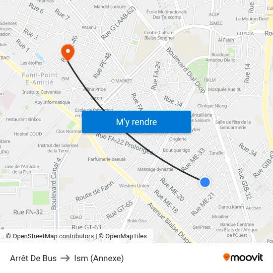 Arrêt De Bus to Ism (Annexe) map