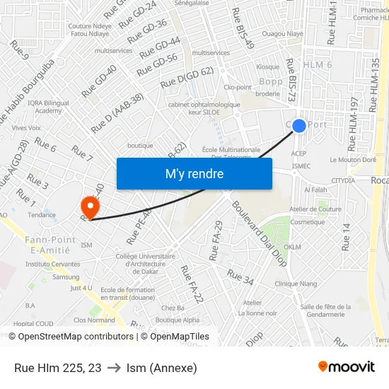 Rue Hlm 225, 23 to Ism (Annexe) map