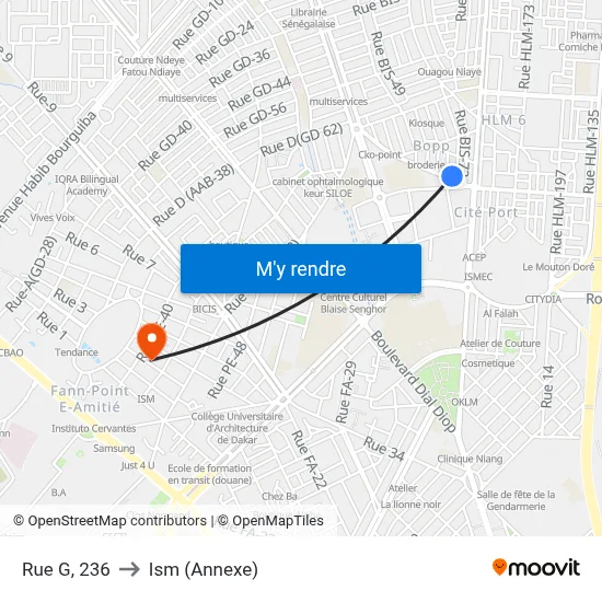 Rue G, 236 to Ism (Annexe) map