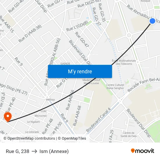 Rue G, 238 to Ism (Annexe) map