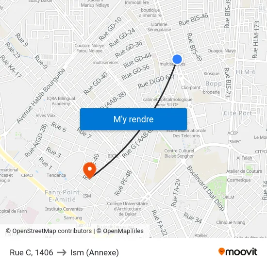 Rue C, 1406 to Ism (Annexe) map