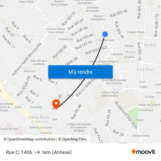 Rue C, 1406 to Ism (Annexe) map