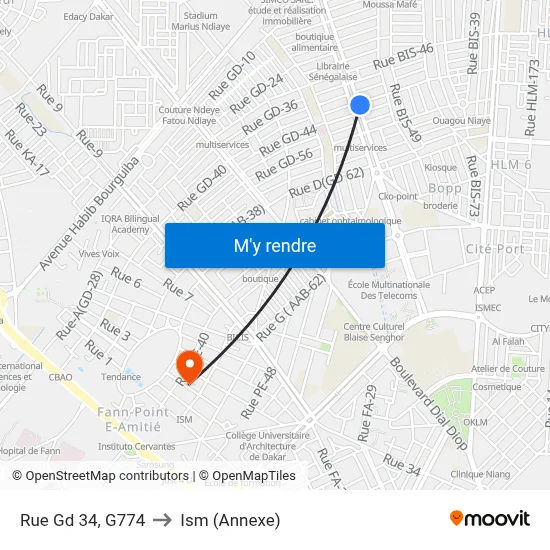 Rue Gd 34, G774 to Ism (Annexe) map