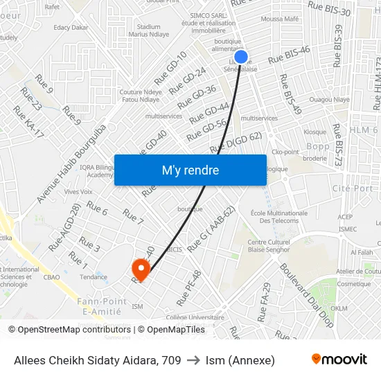 Allees Cheikh Sidaty Aidara, 709 to Ism (Annexe) map