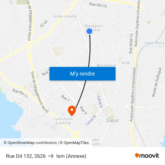 Rue Dd 132, 2626 to Ism (Annexe) map