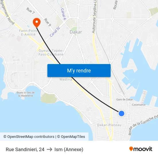 Rue Sandinieri, 24 to Ism (Annexe) map