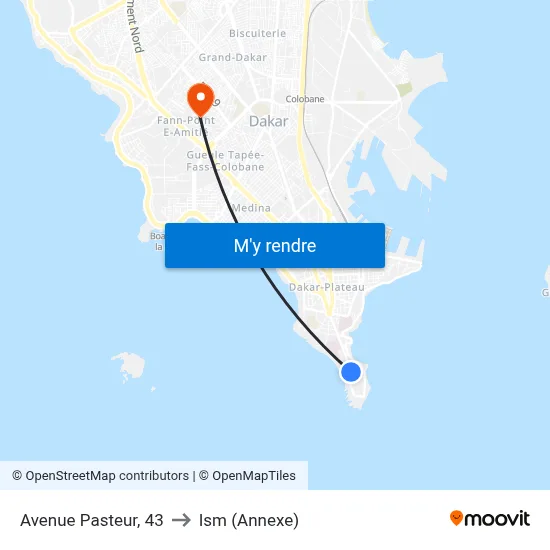 Avenue Pasteur, 43 to Ism (Annexe) map