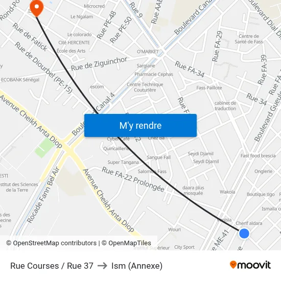 Rue Courses / Rue 37 to Ism (Annexe) map