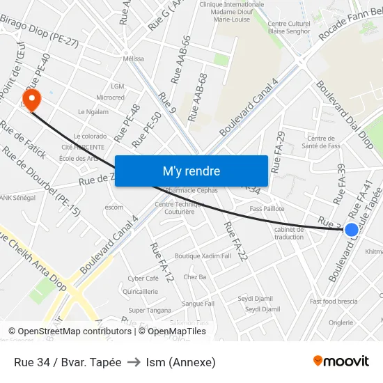 Rue 34 / Bvar. Tapée to Ism (Annexe) map
