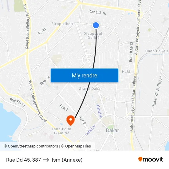 Rue Dd 45, 387 to Ism (Annexe) map