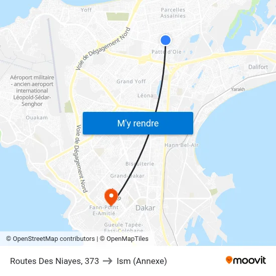 Routes Des Niayes, 373 to Ism (Annexe) map