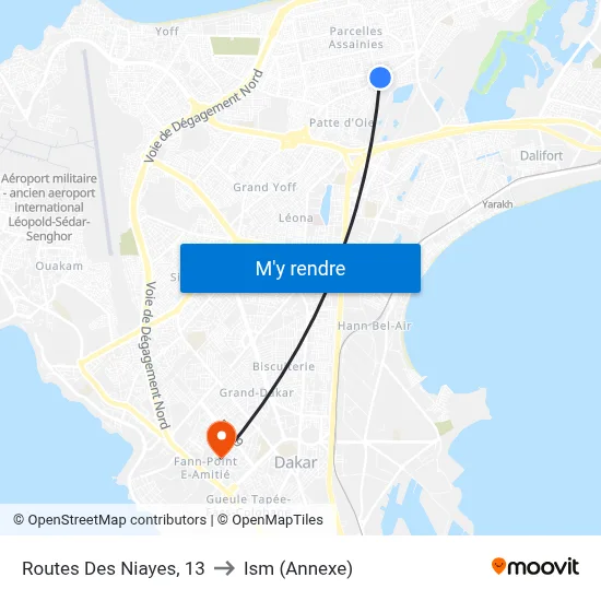 Routes Des Niayes, 13 to Ism (Annexe) map