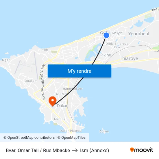 Bvar. Omar Tall / Rue Mbacke to Ism (Annexe) map