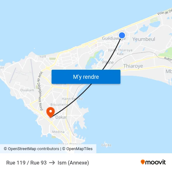 Rue 119 / Rue 93 to Ism (Annexe) map