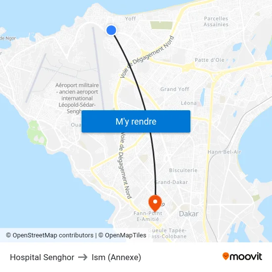 Hospital Senghor to Ism (Annexe) map