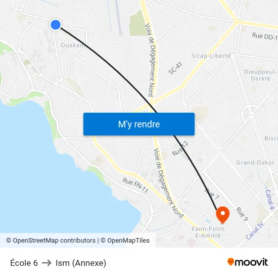 École 6 to Ism (Annexe) map