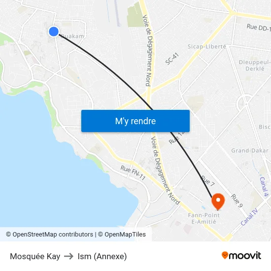 Mosquée Kay to Ism (Annexe) map