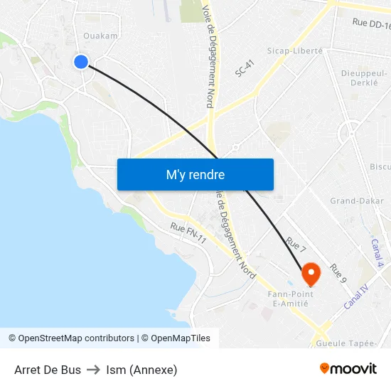 Arret De Bus to Ism (Annexe) map