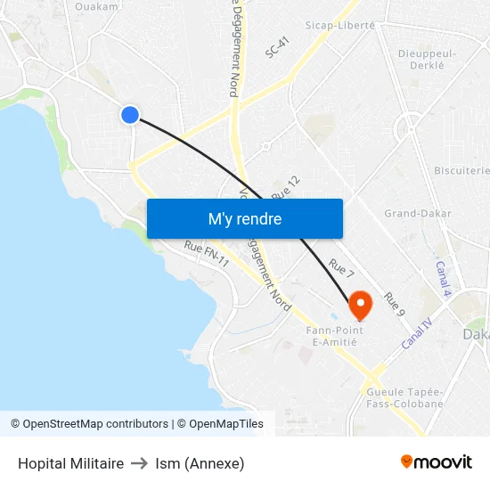 Hopital Militaire to Ism (Annexe) map