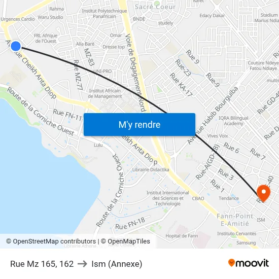 Rue Mz 165, 162 to Ism (Annexe) map