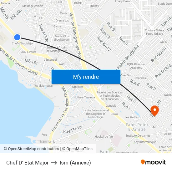 Chef D' Etat Major to Ism (Annexe) map