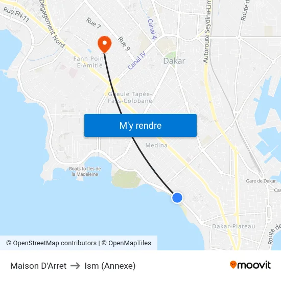 Maison D'Arret to Ism (Annexe) map
