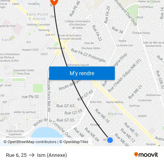 Rue 6, 25 to Ism (Annexe) map