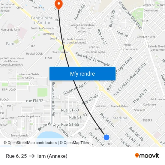 Rue 6, 25 to Ism (Annexe) map