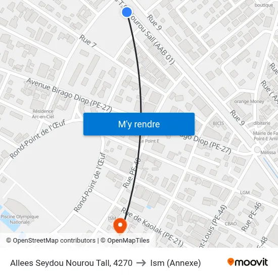Allees Seydou Nourou Tall, 4270 to Ism (Annexe) map