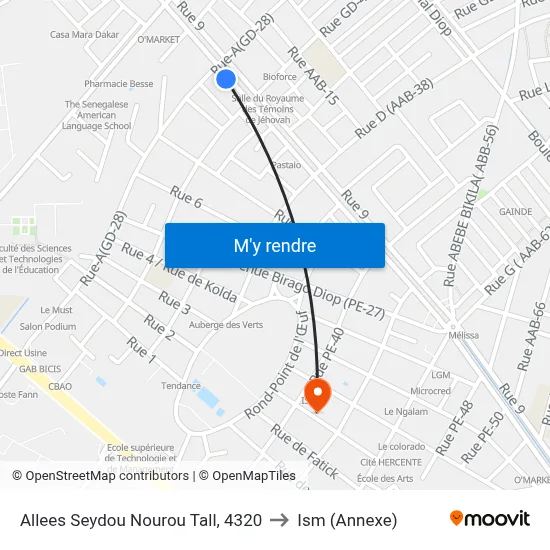 Allees Seydou Nourou Tall, 4320 to Ism (Annexe) map