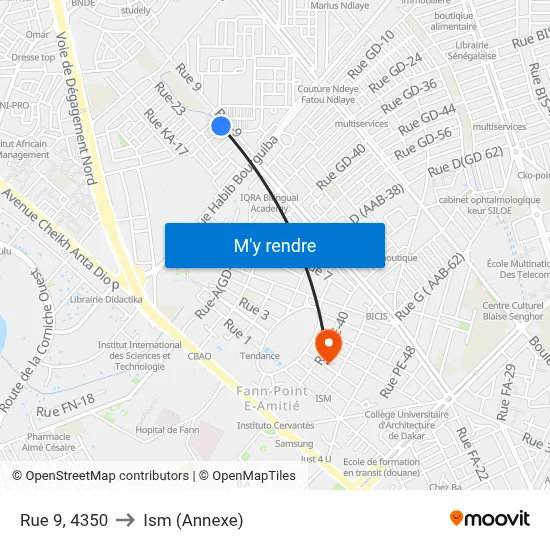 Rue 9, 4350 to Ism (Annexe) map