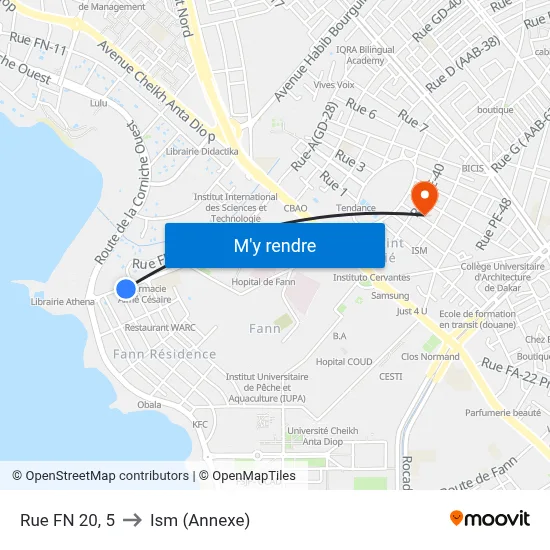 Rue FN 20, 5 to Ism (Annexe) map