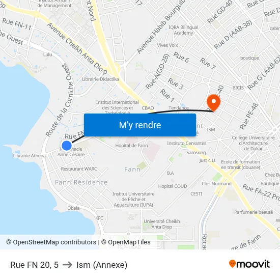Rue FN 20, 5 to Ism (Annexe) map